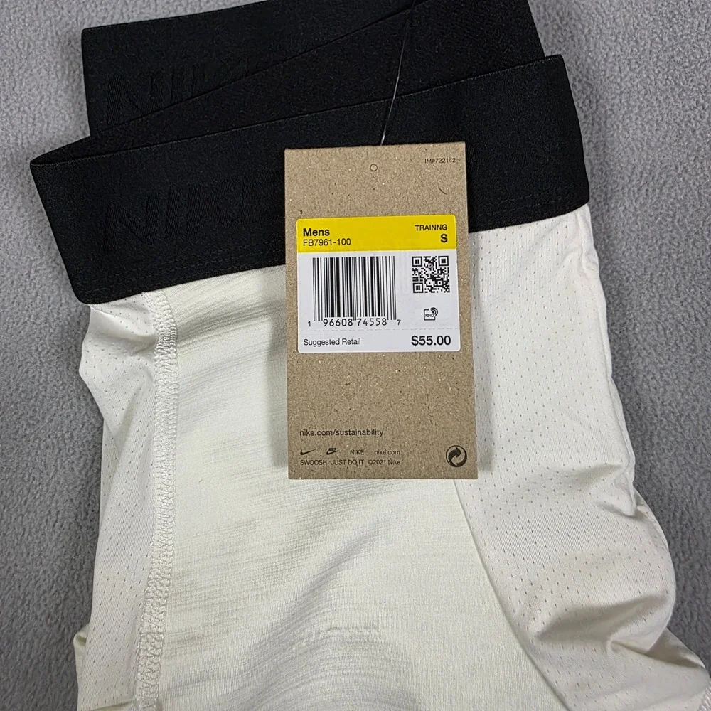 Nike leggings Mens Small White Skinny Mid Rise Nike Pro Stretch Solid